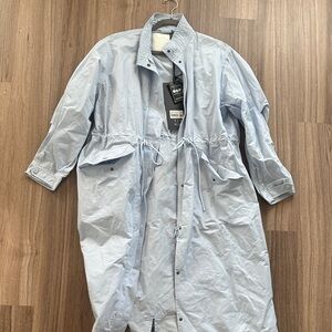 OOFWEAR 9211 Light Blue women’s rain Long Parka Jacket